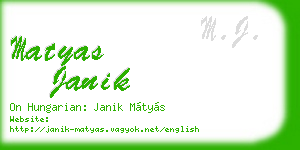 matyas janik business card